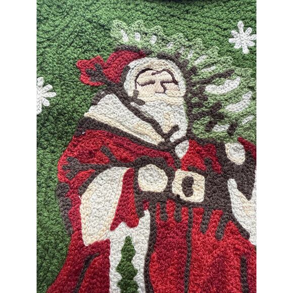 Pottery Barn Santa Christmas Stocking Sage Green Vintage Decor Holiday - Picture 3 of 7